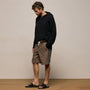Elevated Cotton Twill Track Short in Light Olive/Black/White | James Perse Los Angeles