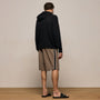 Elevated Cotton Twill Track Short in Light Olive/Black/White | James Perse Los Angeles
