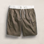 Elevated Cotton Twill Track Short in Light Olive/Black/White | James Perse Los Angeles