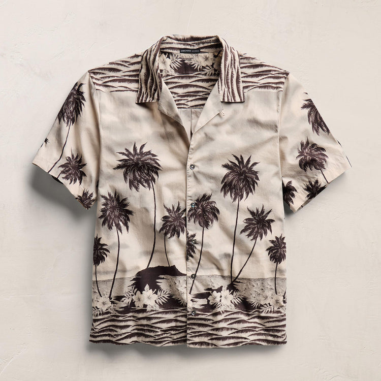 Palm Printed Shirt in Stone | James Perse Los Angeles