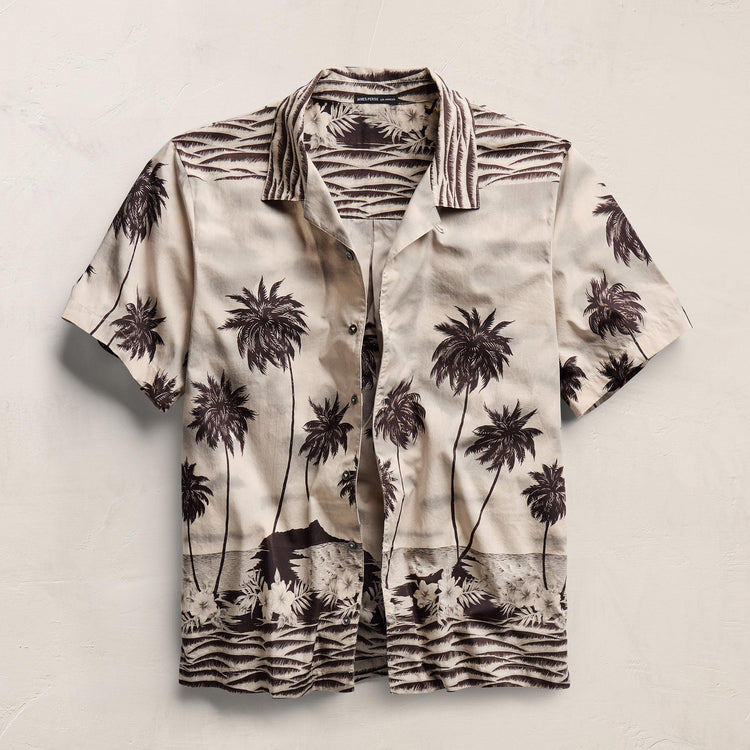 Palm Printed Shirt in Stone | James Perse Los Angeles