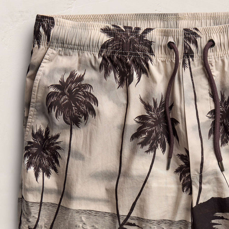 Palm Printed Short in Stone | James Perse Los Angeles