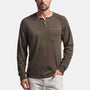 Cotton Cashmere Raglan Henley In Drab | James Perse Los Angeles