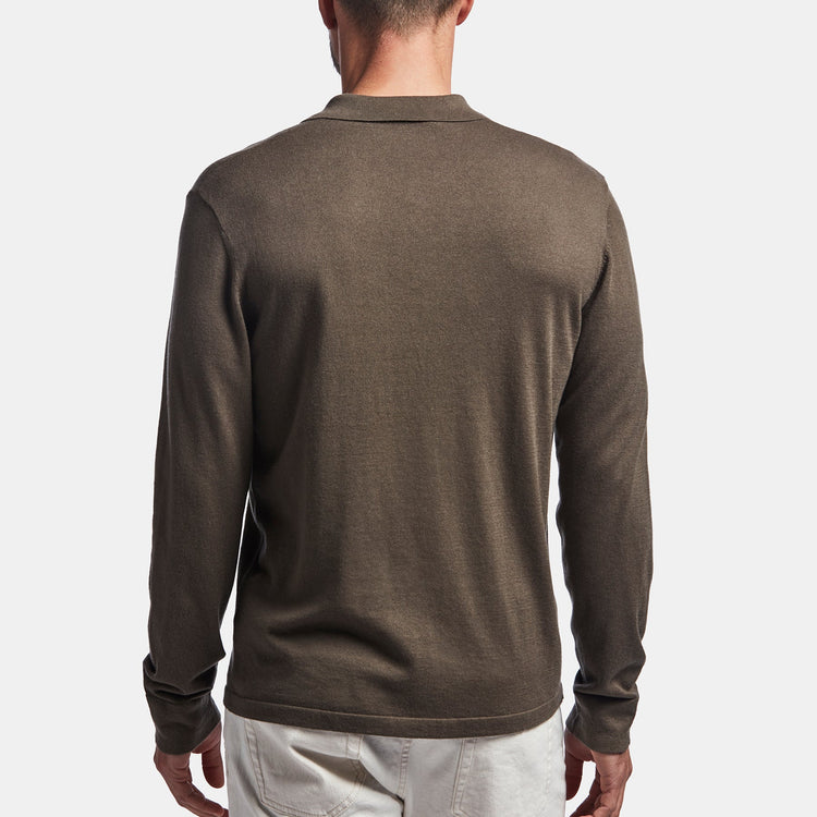 Cotton Cashmere Polo In Drab | James Perse Los Angeles
