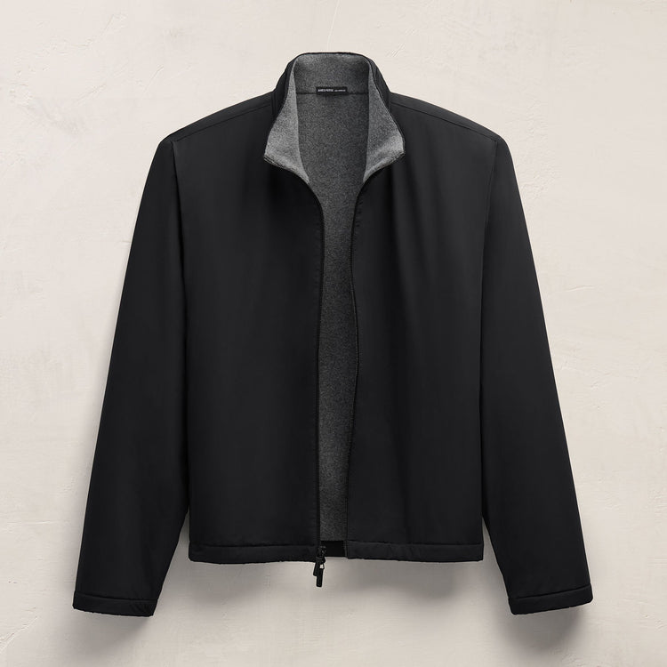 Technical Stretch Nylon Jacket in Black | James Perse Los Angeles