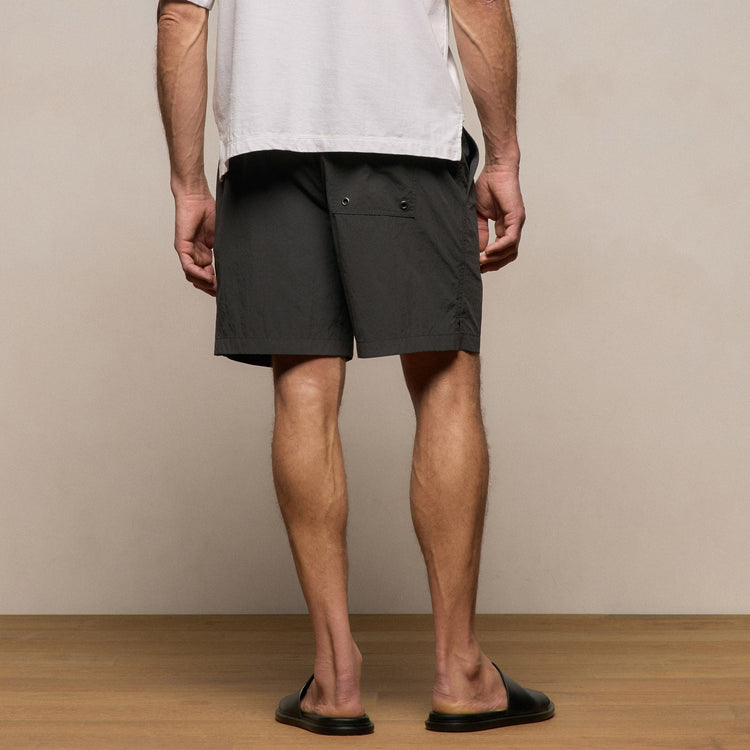 Palm Embroidered Boardshort in Carbon | James Perse Los Angeles