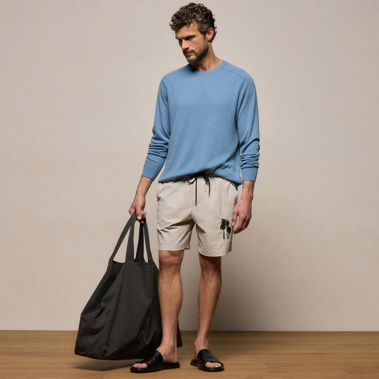 Palm Embroidered Boardshort in Salt | James Perse Los Angeles