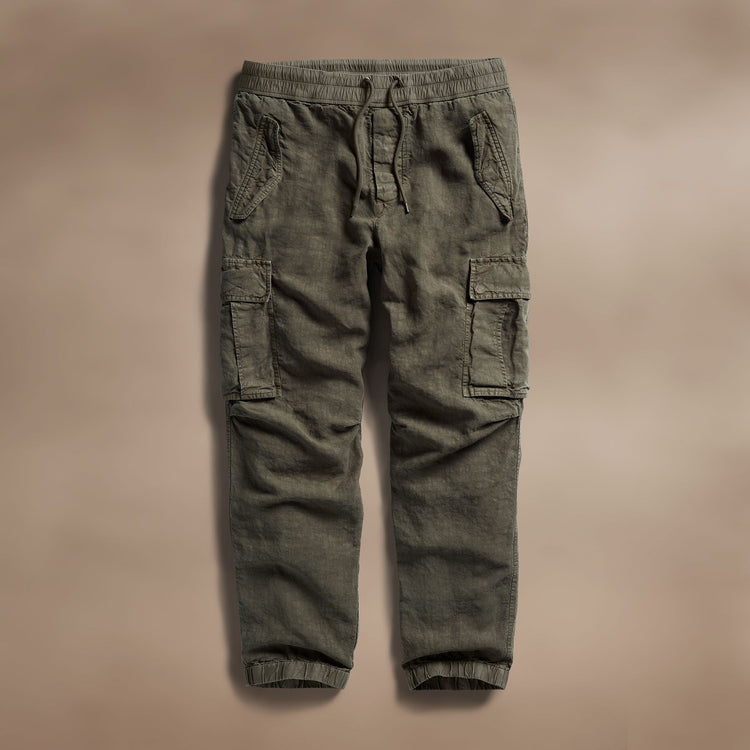 Textured Linen Flight Pant in Army Green | James Perse Los Angeles