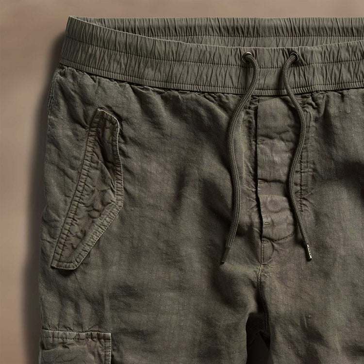Textured Linen Flight Pant in Army Green | James Perse Los Angeles