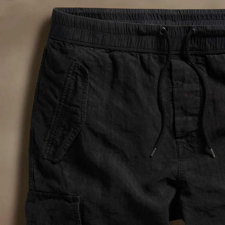 Textured Linen Flight Pant in Black | James Perse Los Angeles