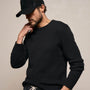 Stretch Cotton Crew Sweater in Black | James Perse Los Angeles