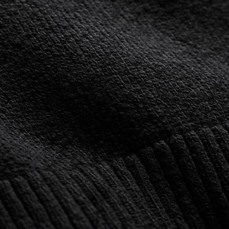 Stretch Cotton Crew Sweater in Black | James Perse Los Angeles