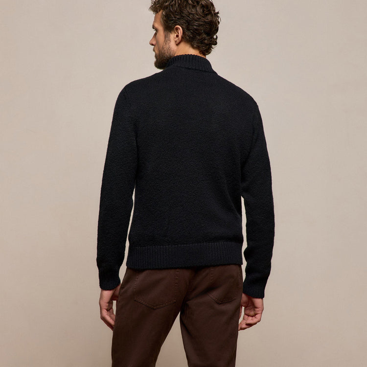 Stretch Cotton Knit Pullover in Black | James Perse Los Angeles