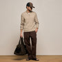 Stretch Cotton Knit Pullover in Taupe | James Perse Los Angeles