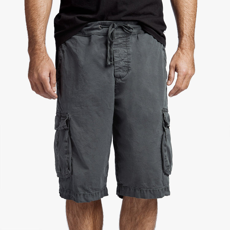 Stretch Poplin Cargo Short In Carbon Pigment | James Perse Los Angeles