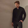 Lightweight Fine Gauge Cashmere Zip Up in Black/Charcoal | James Perse Los Angeles