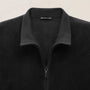 Ultrafine Cashmere Suede Front Zip Cardigan in Black | James Perse Los Angeles