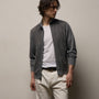 Ultrafine Cashmere Suede Front Zip Cardigan In Heather Grey | James Perse Los Angeles