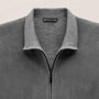 Ultrafine Cashmere Suede Front Zip Cardigan in Heather Grey | James Perse Los Angeles