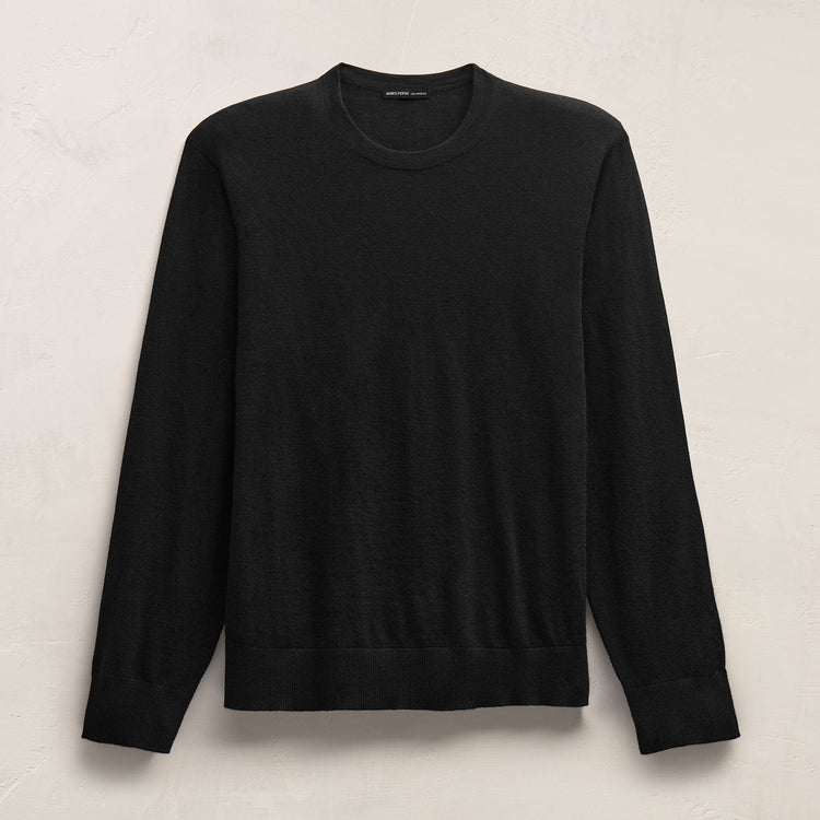 Lightweight Fine Gauge Cashmere Crew in Black | James Perse Los Angeles