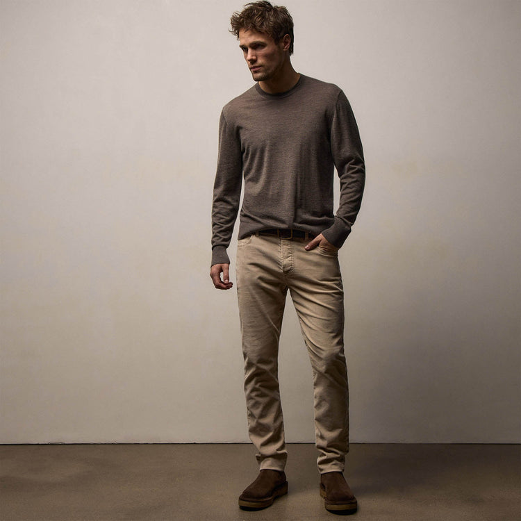 Ultrafine Cashmere Crew in Dusty Brown | James Perse Los Angeles