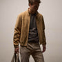 Suede Bomber Jacket in Sand | James Perse Los Angeles FLAT