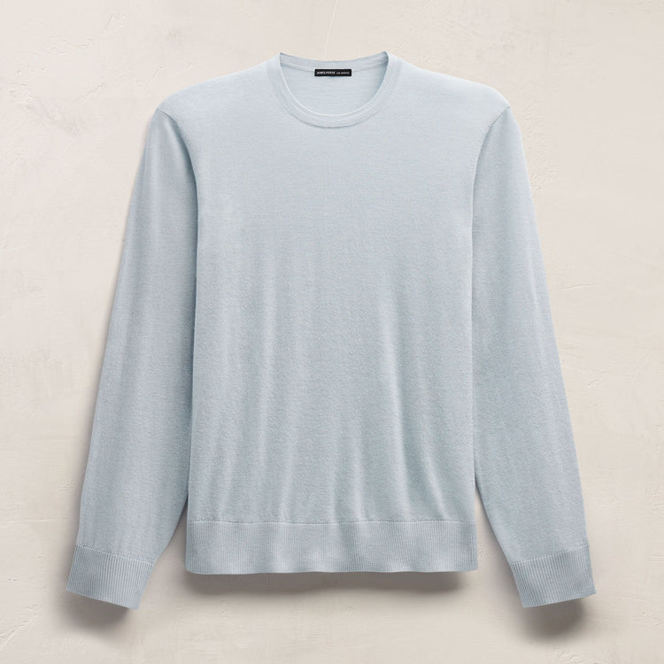 Lightweight Fine Gauge Cashmere Crew in Grey Glacier | James Perse Los Angeles