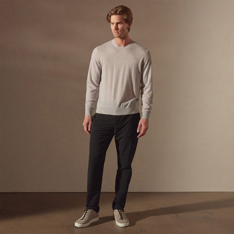 Lightweight Fine Gauge Cashmere Crew in Stone | James Perse Los Angeles