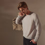 Lightweight Fine Gauge Cashmere Crew in Stone | James Perse Los Angeles