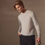 Lightweight Fine Gauge Cashmere Crew in Stone | James Perse Los Angeles