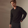 Lightweight Fine Gauge Cashmere Polo in Black | James Perse Los Angeles