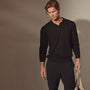 Lightweight Fine Gauge Cashmere Polo in Black | James Perse Los Angeles