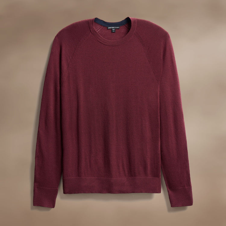 Ultra Fine Cashmere Raglan Crew in Cordova | James Perse Los Angeles