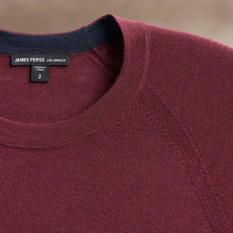 Ultra Fine Cashmere Raglan Crew in Cordova | James Perse Los Angeles