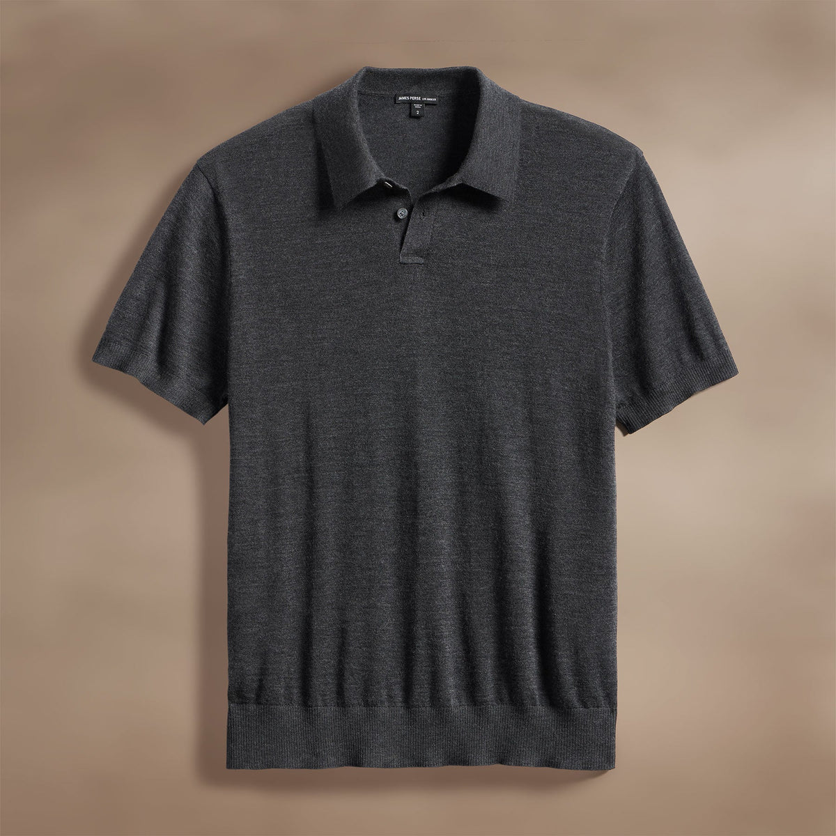 Ultra Fine Cashmere Short Sleeve Polo in Coal | James Perse Los Angeles