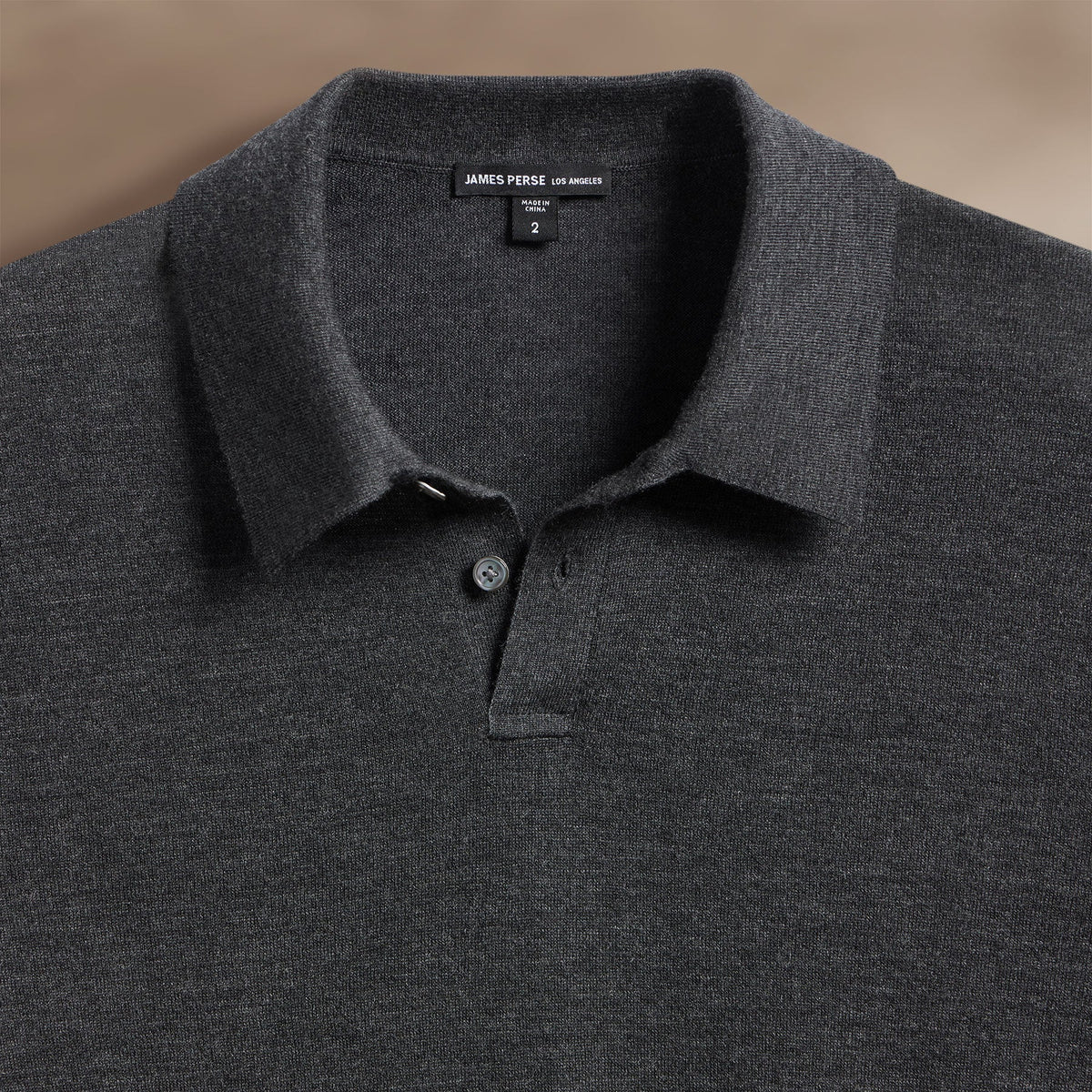 Ultra Fine Cashmere Short Sleeve Polo in Coal | James Perse Los Angeles