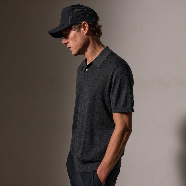 Ultrafine Cashmere Polo in Coal | James Perse Los Angeles