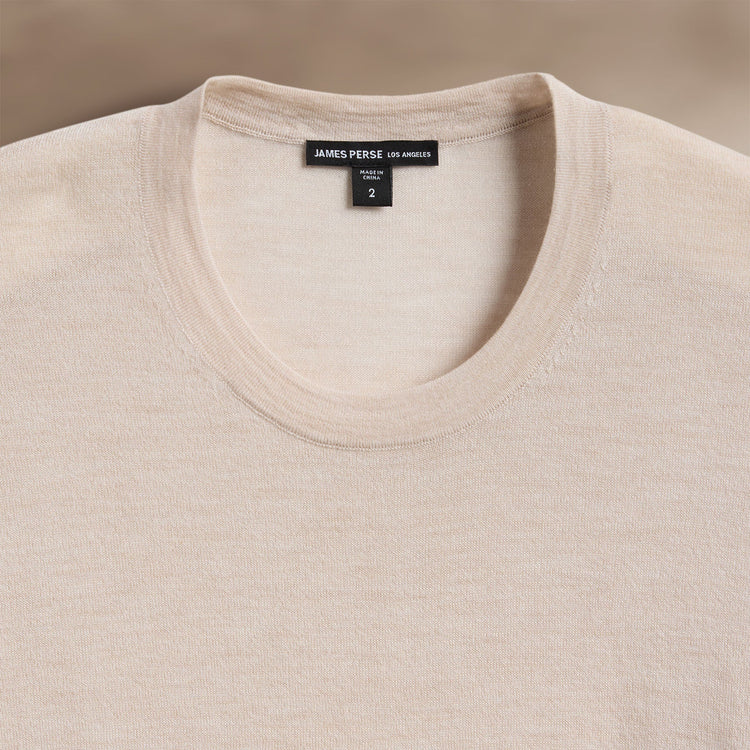 Ultra Fine Cashmere Tpd Crew Neck in Balsa/Ivory | James Perse Los Angeles
