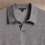 Ultrafine Cashmere Tipped Polo in Light Heather Grey/Coal | James Perse Los Angeles