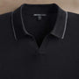 Ultra Fine Cshmr Tpd Open Polo in Black/Charcoal | James Perse Los Angeles