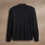 Ultra Fine Cshmr Tpd Open Polo in Black/Charcoal | James Perse Los Angeles