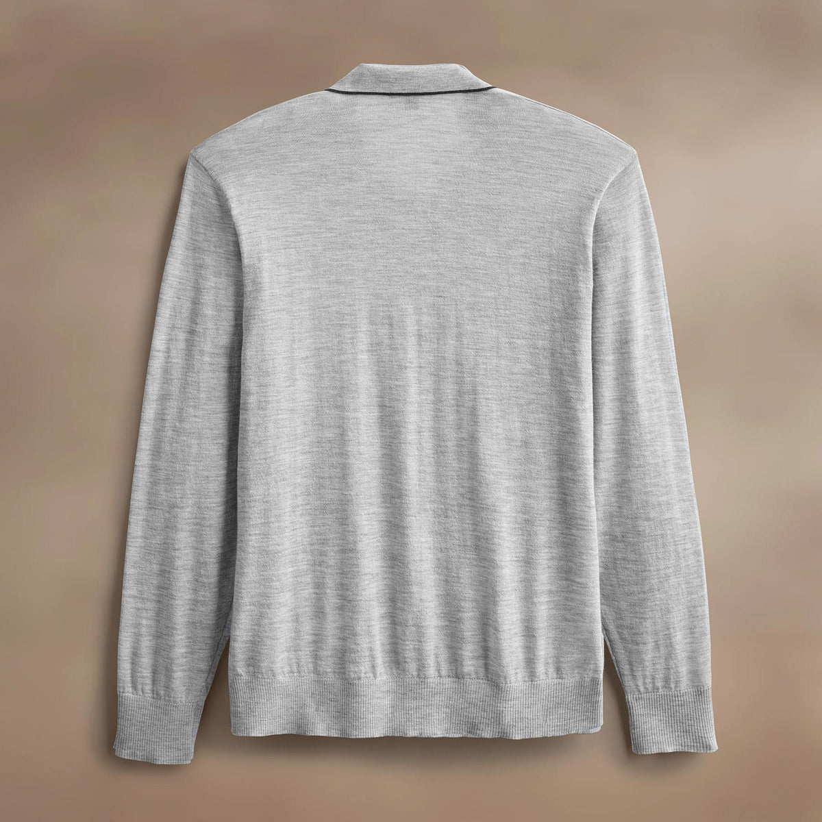 Ultra Fine Cshmr Tpd Open Polo in Light Heather Grey/Coal | James Perse Los Angeles