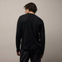 Ultrafine Cashmere Tipped Crew in Black/Charcoal | James Perse Los Angeles