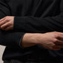 Ultrafine Cashmere Tipped Crew in Black/Charcoal | James Perse Los Angeles