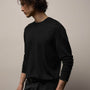 Ultrafine Cashmere Tipped Crew in Black/Charcoal | James Perse Los Angeles
