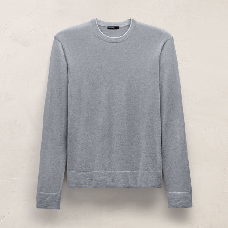 Ultrafine Cashmere Tipped Crew in Ore/Fog | James Perse Los Angeles