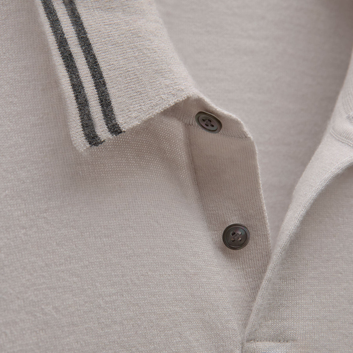 Ultrafine Cashmere Tipped Polo in Fog/Charcoal | James Perse Los Angeles