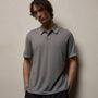 Ultrafine Cashmere Tipped Polo in Ore/Fog | James Perse Los Angeles