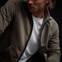 Fleece Zip Up Funnel Neck in Platoon | James Perse Los Angeles