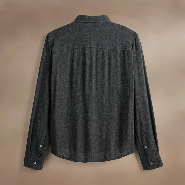 Solid Viscose Wool Shirting in Anthracite | James Perse Los Angeles